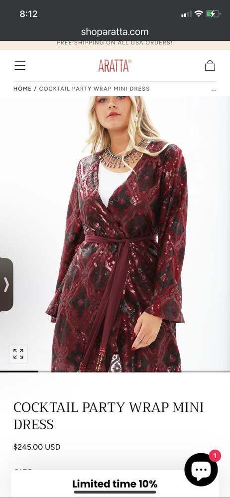 Aratta  Park Red Sequin Snake Print‎ Duster Kimono NWT MSRP $245